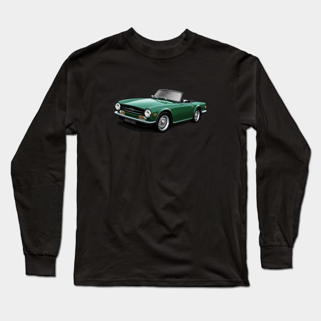 Triumph TR6 in dark green Long Sleeve T-Shirt by candcretro